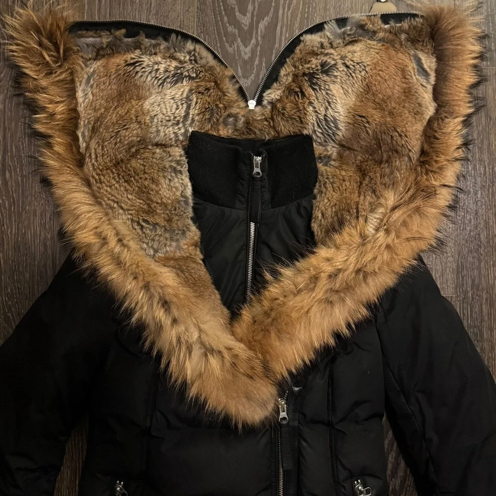 Mackage Black Puffer Coat with Tan REAL-Fur Trim - Picture 8 of 8